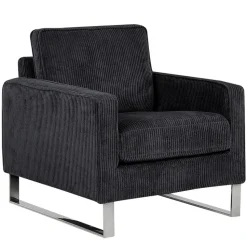 VIND - Fauteuil - Zwart - Corduroy