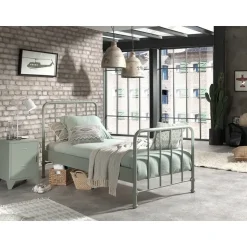 Vipack bed Bronxx - olijfgroen - 90x200 cm