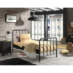 Vipack bed Bronxx - zwart - 90x200 cm