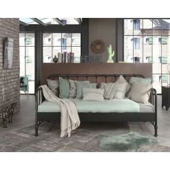 Vipack Bedbank Bronxx - zwart - 90x200 cm