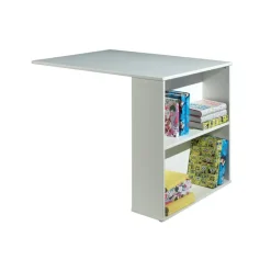 Vipack halfhoogslaper Pino met bureau - incl. lades - wit - 114x105x209,3 cm