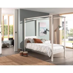 Vipack hemelbed Pino - wit - 207,6x97,3x190,5 cm