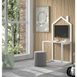 Vipack kinderbureau Dallas - wit - 151x60x81 cm