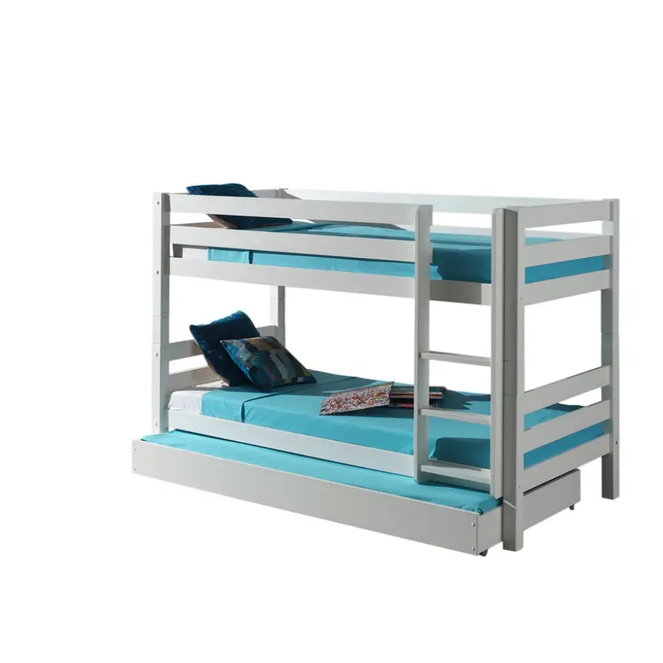 Vipack stapelbed Pino met onderbed - wit - 140x103x208 cm