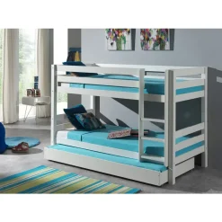 Vipack stapelbed Pino met onderbed - wit - 140x103x208 cm