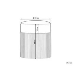 VIRGINIA - Poef - Beige - 36 cm - Fluweel