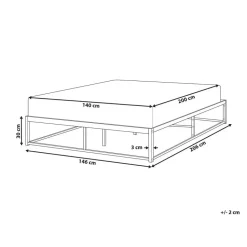 VIRY - Tweepersoonsbed - Zwart - 140 x 200 cm - Metaal