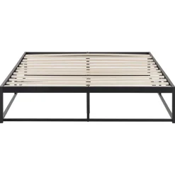 VIRY - Tweepersoonsbed - Zwart - 140 x 200 cm - Metaal