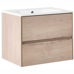 VITA - Wandgemonteerd meubel met wasbak - Lichtbruin - MDF