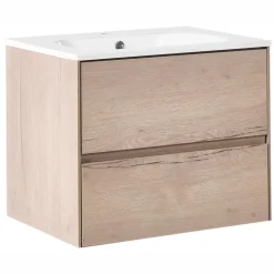 VITA - Wandgemonteerd meubel met wasbak - Lichtbruin - MDF