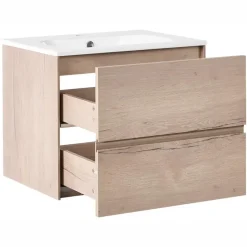 VITA - Wandgemonteerd meubel met wasbak - Lichtbruin - MDF