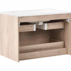 VITA - Wandgemonteerd meubel met wasbak - Lichtbruin - MDF