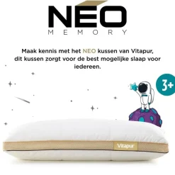 Vitapur Kinderkussen - Traagschuim vulling - 40x60 cm