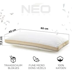 Vitapur Kinderkussen - Traagschuim vulling - 40x60 cm