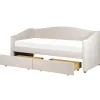 VITTEL - Bed met opberger - Beige - Polyester