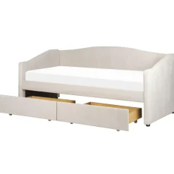 VITTEL - Bed met opberger - Beige - Polyester