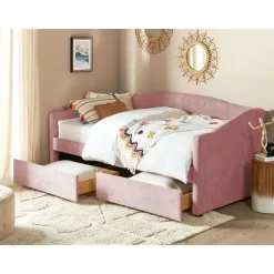VITTEL - Bed met opberger - Roze - Polyester