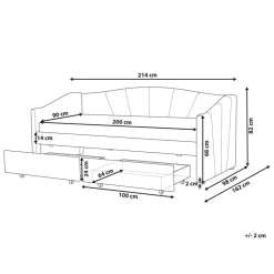VITTEL - Bed met opberger - Roze - Polyester
