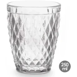 Vivalto Drinkglazen/waterglazen Diamonds - glas - 6x - 250 ml