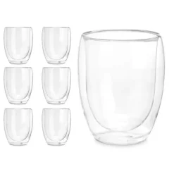 Vivalto dubbelwandige koffie/theeglazen - 6x - glas - 326 ml