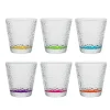 Vivalto Waterglazen/drinkglazen - 6x - kleurenmix - 310 ml - 9 cm