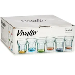 Vivalto Waterglazen/drinkglazen - 6x - mix - 285ml - 9 x 9,5 cm
