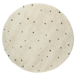 Vloerkleed Kinderkamer stip - Wit/Zwart - Dots - Interieur05 - Rond 160 Ø