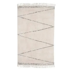 Vloerkleed 120x180 - Beige & Zwart - Katoen Polyester - Vloerkleed Kabah - Giga