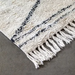 Vloerkleed 120x180 - Beige & Zwart - Katoen Polyester - Vloerkleed Kabah - Giga