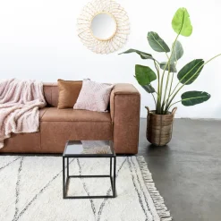 Vloerkleed 120x180 - Beige & Zwart - Katoen Polyester - Vloerkleed Kabah - Giga