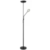 Vloerlamp Luca LED - zwart metaal/glas - 182xØ36 cm