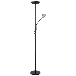 Vloerlamp Luca LED - zwart metaal/glas - 182xØ36 cm