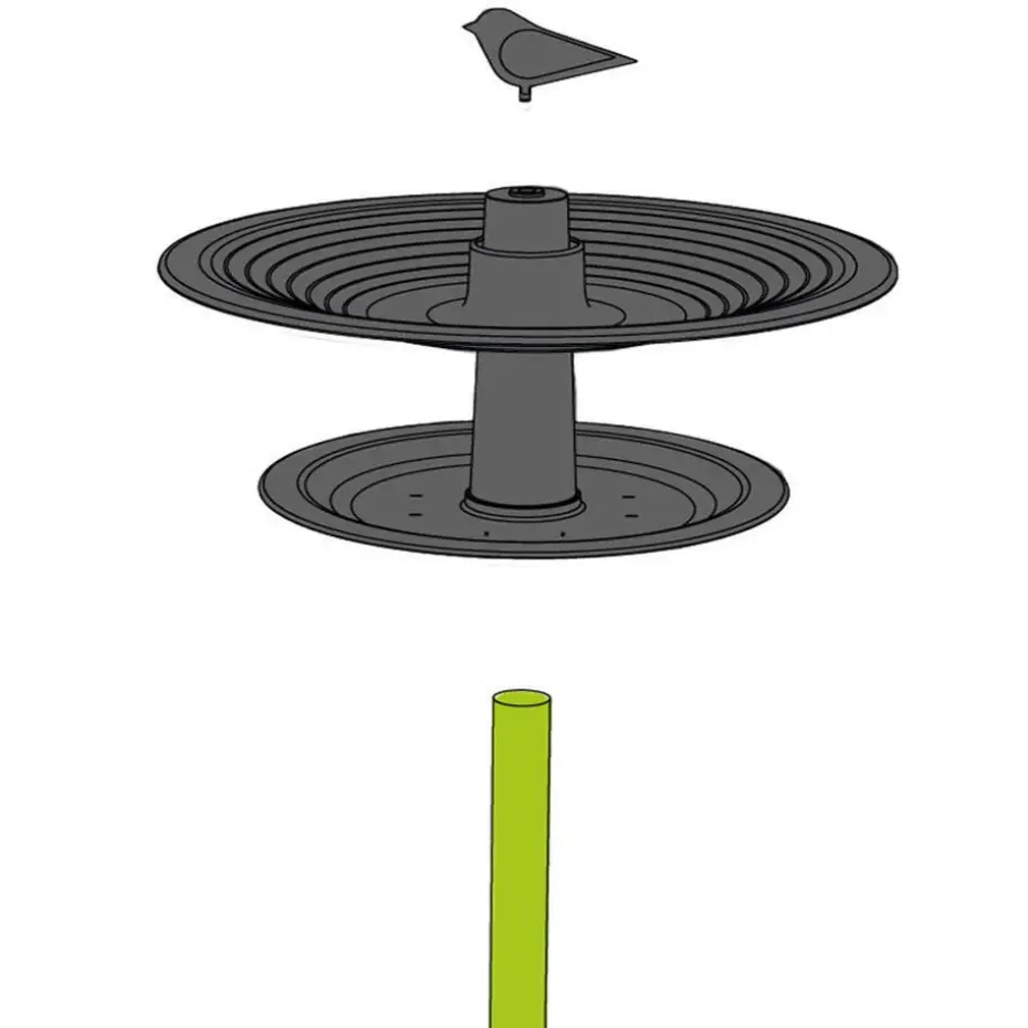 Voederschaal Goldfinch - olijfgroen - 32 x 22 cm - kunststof - staand