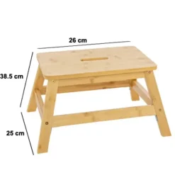 Voetenbankje/krukje - bamboe - 47 x 33 x 25 cm - max 150 kilo