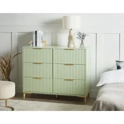 WALCOTT - Ladekast met 6 lades - Lichtgroen - MDF