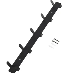 Wand Kapstok in Metaal, Hangende Muurkapstok van 49 cm Lang met 10 Haken, Zwart