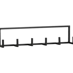 Wandhaak Aken 6 haaks - zwart - 12x50x8 cm