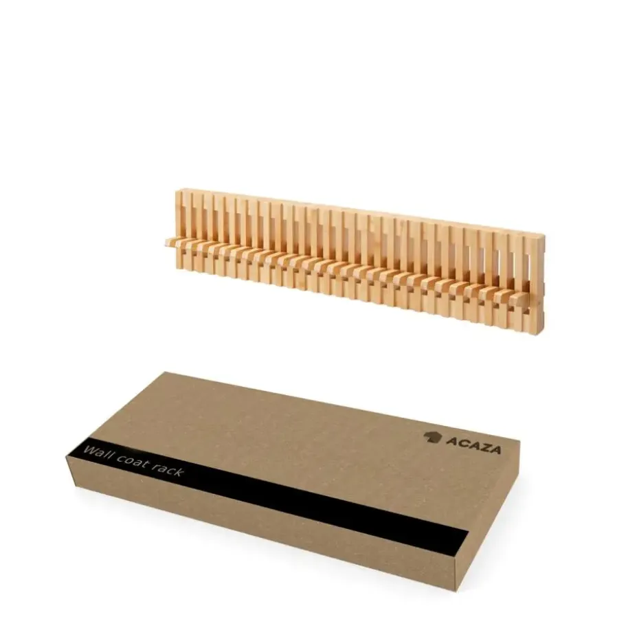 Wandkapstok - Kapstok met 28 verstelbare Haken - 87 cm lengte - Bamboe