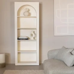 Wandkast Beige - 5-Vakken - 80x38x210cm - Fien