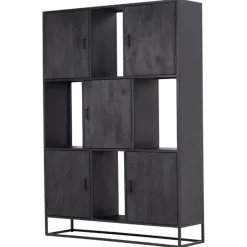 Wandkast 5-deurs - Zwart Mangohout - 150x40x210 - Jenny