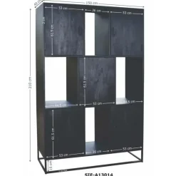 Wandkast 5-deurs - Zwart Mangohout - 150x40x210 - Jenny