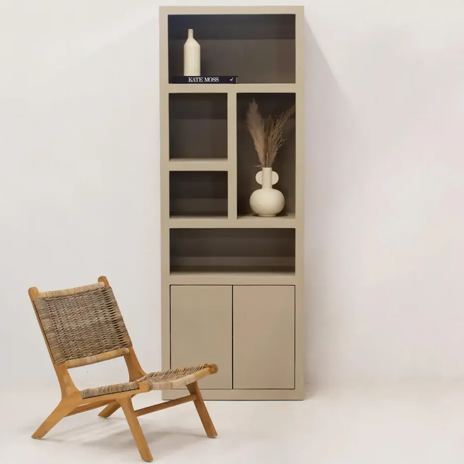 Wandkast Hardhout Beige - 80x45x220cm - Xander