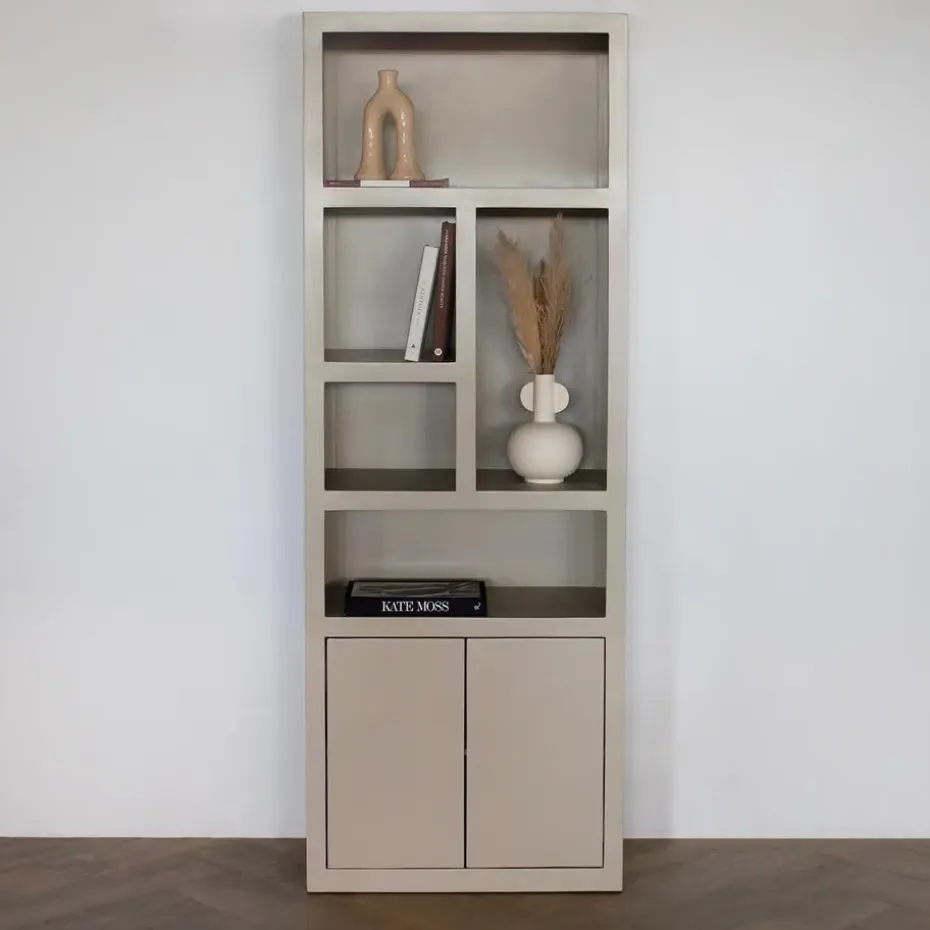 Wandkast Hardhout Beige - 80x45x220cm - Xander