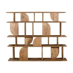 Wandkast Naturel Mangohout - Open - 170x35x140cm - Solis