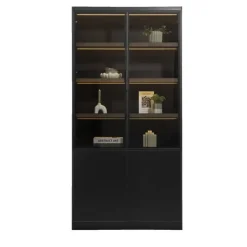 Wandkast Virgil - zwart - 220x110x40 cm