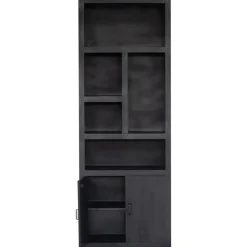 Wandkast Zwart - 80x45x220cm - Kast Xander