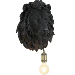 Wandlamp Lion - Zwart - 33.5x19x40.5cm