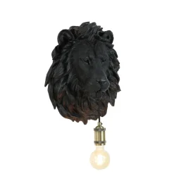 Wandlamp Lion - Zwart - 33.5x19x40.5cm
