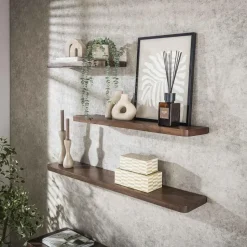 Wandplank Bruin Acaciahout - 120x20x4cm - Carve