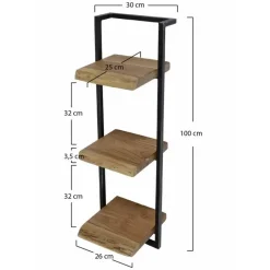 Wandplank Edge 100cm - Acaciahout & Metaal